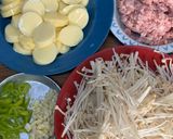 Foto langkah ke 1 dari resep Jamur Enoki Tofu Ayam Giling.
