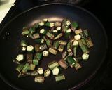 A picture of step 2 of Bhindi Fry.