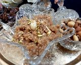 A picture of step 4 of Doodh Aur Khajoor ka halwa 1st tym try kiya bht mazay ka bana 😋😋😋.