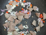 Tumis buncis, bakso, tahu
