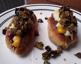 Foto del paso 6 de la receta: Perritos🌭🧀🥓 calientes🌭 con berenjenas🍆!!!