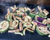 Une image de l'étape 12 de Duo de courgettes et aubergine chinoise aux gingembre et épices.