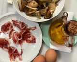 Foto del paso 1 de la receta Revuelto de setas con jamón y un ajo