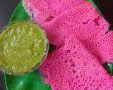 A picture of step 4 of Beetroot Neer Dosa.