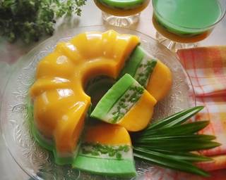 Puding Labu Tiga Lapis (labu, cendol/dawet, pandan) - Step 5