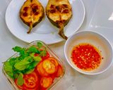 Hình bước làm 1 của món Cá bóp chiên, canh bầu tôm