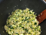 Risotto de calabacín y queso de cabra