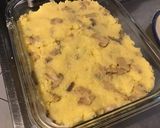 Une image de l'étape 3 de Gratin de polenta, champignons, bœuf, poivrons et emmental façon hachis Parmentier.