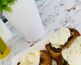 Foto del paso 3 de la receta: Berenjena con jamón sobre tosta con queso de cabra