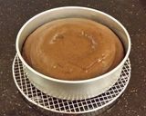 A picture of step 6 of Chocolate Layer Cake with Cherry Cheesecake Filling and Frosting.