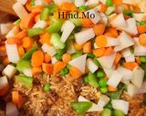 A picture of step 16 of Ground Beef Kabsa with Vegetables.