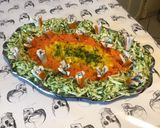 Une image de l'étape 9 de Salade de courgette, carottes et poivrons jaunes au surimi et ciboulette fraîche.