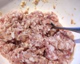 A picture of step 1 of Steam Tofu Balls with Ground Pork.
