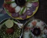 A picture of step 11 of Muli ka paratha with salad, curd, tomatoe chutney & dhaniya chutney.