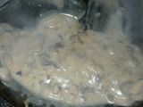 Chaparritas con salsa de champiñones