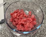 A picture of step 1 of Tuna Tartare.