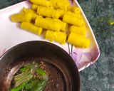 A picture of step 4 of Khandvi.