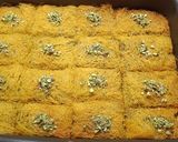 A picture of step 4 of Kataifi in the Pan with Walnuts, Almonds, and Pistachios.
