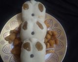 A picture of step 2 of Bengali style malai peda.