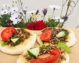 A picture of step 3 of Zaatar flatbread (vegan pizza) #summerchallenge1.