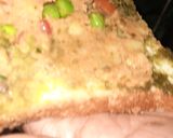 A picture of step 4 of Alumutter spinach cheese sandwich.