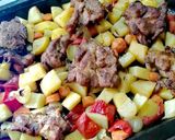 Pas rețetă Ceafă de porc cu legume la cuptor 6 fotografie