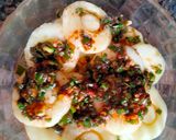A picture of step 5 of Korean starter- chilli garlic potato bites.