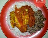 A picture of step 5 of Rice and beans with chicken stew.