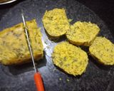 A picture of step 5 of Kothimbir vadi (coriander vadi).