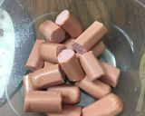 A picture of step 2 of Corndog bites.