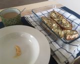 A picture of step 4 of Oven baked brie cheese on sour dough bread 🥖.