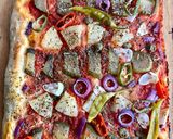 A picture of step 3 of Vegan Gherkin and Pineapple pizza 🥒 🌱.