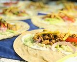 A picture of step 3 of Dynamite chicken wrap.