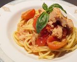 Foto del paso 3 de la receta Espaguetis Atún Tomates y Albahaca