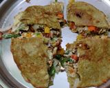A picture of step 7 of Veggies Moog,urad dal omelette dosa.