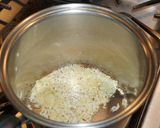 A picture of step 1 of Polenta with cremini mushrooms and feta cheese.