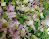 A picture of step 1 of Healthy Sprout chaat.