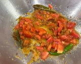 A picture of step 1 of Spring onion with besan.