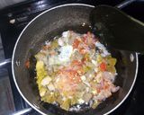 A picture of step 1 of Potato with scramble egg.