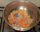 A picture of step 7 of Dill and carrot soup with fennel oil dressing.