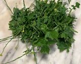 A picture of step 1 of Skillet Spaghetti with Wild Mustard Greens Pesto.