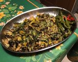 Une image de l'étape 8 de Courgette et champignons aux tomates poires et piments verts.
