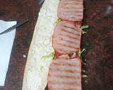 Foto del paso 5 de la receta: Super bocadillo de lomo adobado con verduras, queso y mayonesa