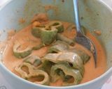 A picture of step 8 of Bajji (fritter) with stuffed Anaheim Chilies.