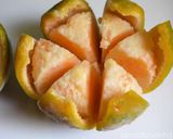 A picture of step 11 of Orange kulfi (made with fresh juice).