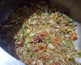 A picture of step 3 of Jau Dalia veggies khichadi (barley veg pulav).