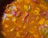 Hajdinás-paradicsomos-kápiás édesburgonya leves recept fázis 4 fotója