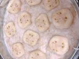 Bánh chuối yến mạch sữa dừa bước làm 4 hình