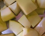 A picture of step 1 of Raw papaya shallots,an easy curry for rice.