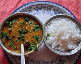 A picture of step 7 of Lauki Chana dal (no onion no garlic).